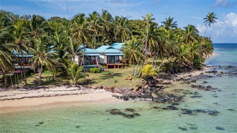 seaside bungalows and coral reef